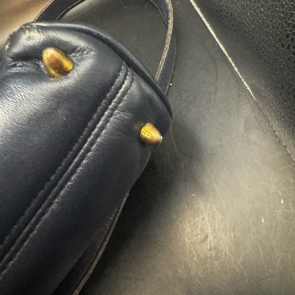 Etienne Aigner Shoulder Bag Blue Leather Crossbody Purse Handcrafted Vintage - Picture 9 of 16